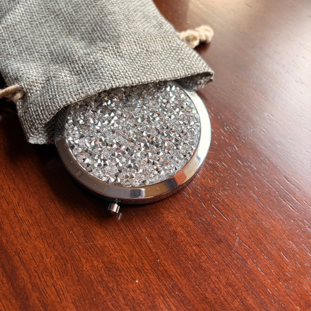 New Crystal Bling Compact Mirror - "You Are Awesome" Inspirational Gift